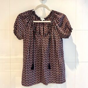 Joie Silk Blouse with an Owl Pattern